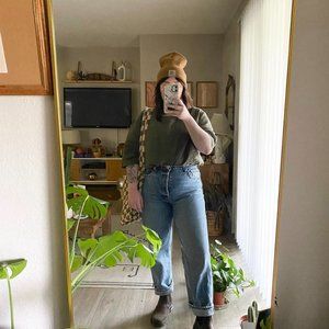 COS Moss Green Linen Top